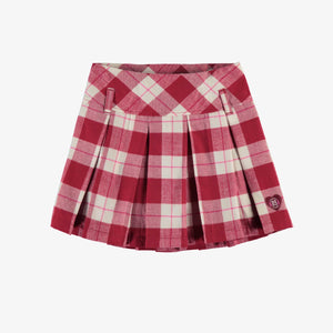 Red Pleated & Checked Skirt > Souris Mini