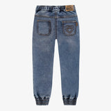 'Acid Wash' Blue Denim Jog Pants > Souris Mini (Heart Pocket)