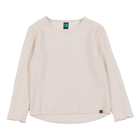 Ivory L/S Soft Textured T-shirt > Nano