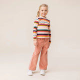 Coral Striped Ribbed T-shirt > Nano