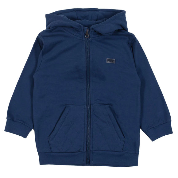 Navy-Blue Zip-Up Hooded Jacket > Nano