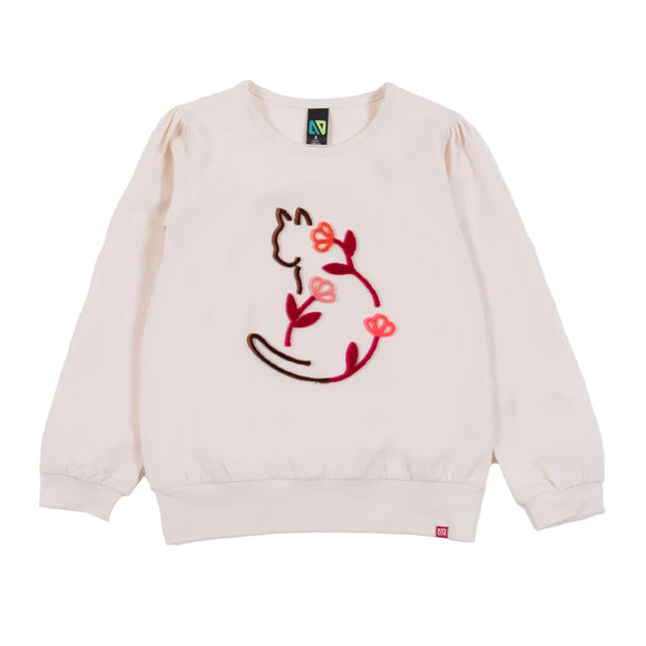 Velour Kitten Silhouette Cream T-shirt > Nano