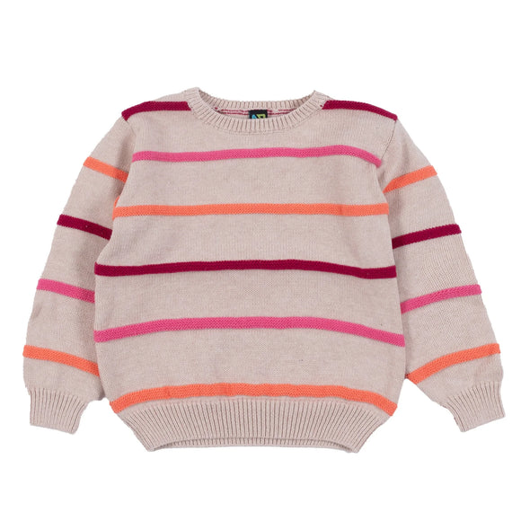 Beige Stripe Knitted Sweater > Nano