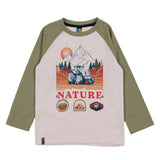 Raglan Cream-Green Tractor T-Shirt > Nano