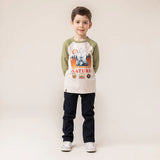 Raglan Cream-Green Tractor T-Shirt > Nano