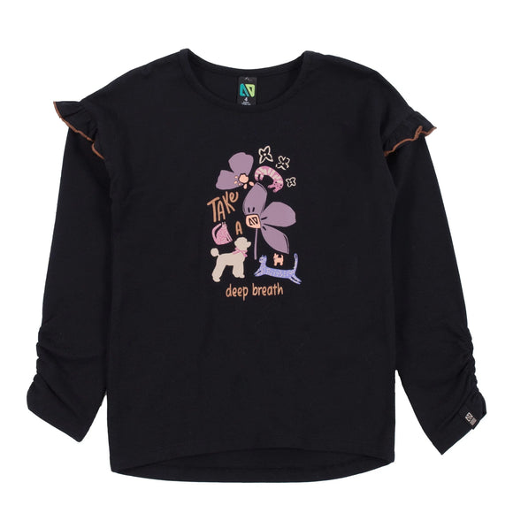 Poodle & Kitties Black T-shirt > Nano