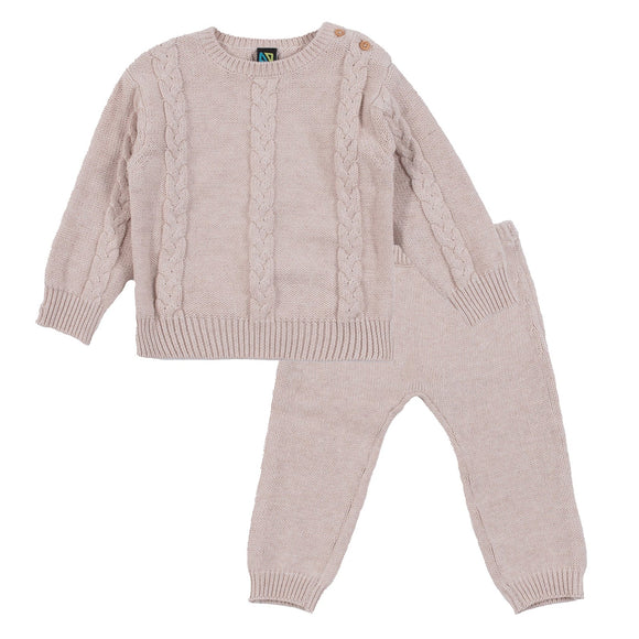 Beige Knit Sweater & Pant Set < Nano Baby-Toddler