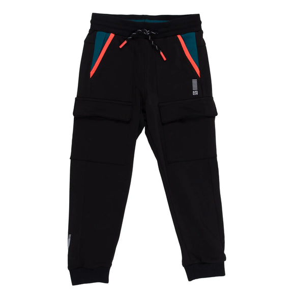 Boy's Black (Orange/Blue Trim) Athletic Pants > Nano Active Wear in size 7 only