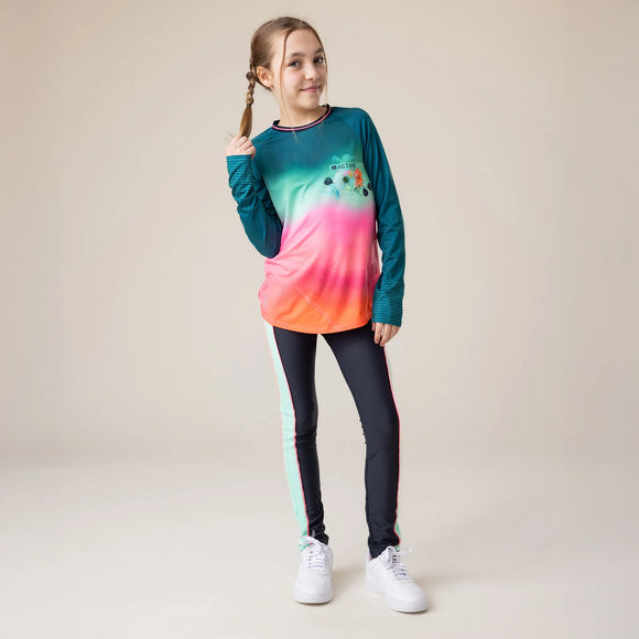 Navy - Mint Girl's Athletic Leggings  > Nano Active Wear