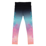 Ombre Grey-Teal Girl's Athletic Leggings  > Nano Active Wear