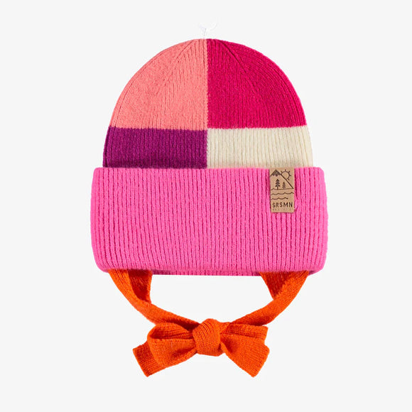 Multi-Coloured Knit Beanie (chin-tie) > Souris Mini Baby-Toddler