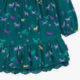 Turquoise Dress with Horses Print > Souris Mini (Baby-Youth)