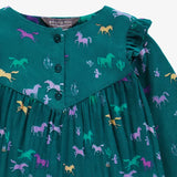 Turquoise Dress with Horses Print > Souris Mini (Baby-Youth)