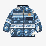 Blue Patterned Fleece Jacket > Souris Mini (Baby to Youth)