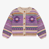 Purple & Beige Knit Sweater - Western Style (Button Up for Kids Sizes) > Souris Mini (Baby to Kids)