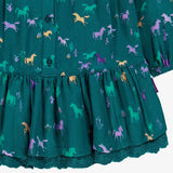Turquoise Dress with Horses Print > Souris Mini (Baby-Youth)