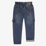 Paperbag Waist Relaxed-Fit Blue Jeans > Souris Mini Girls size 7