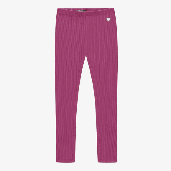 Purple Legging in Ribbed Knit > Souris Mini (Baby to Youth)