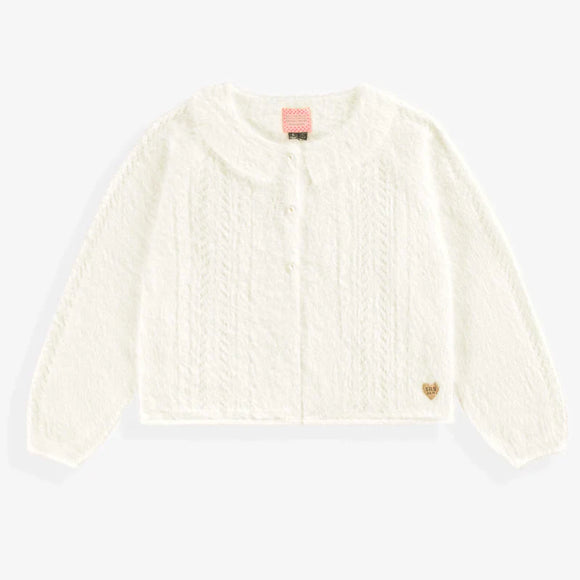 White Fluffy Cardigan > Souris Mini (Baby to Kids)