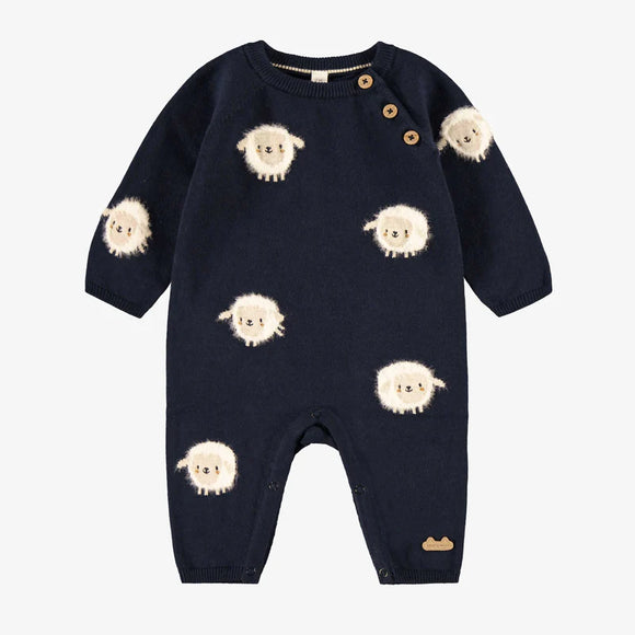 Navy Sheep Knit Romper > Souris Mini (Baby)