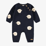Navy Sheep Knit Romper > Souris Mini (Baby)