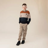 Knit Striped Sweater - Rusty-Beige -Green > Nano