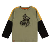 Motorcycle Layered Tee - Green > Nano