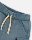 Zipper Pocket French Terry Shorts > Deux Par Deux in Pine Green