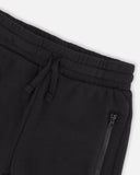 Black Cotton Jersey Shorts > Deux Par Deux