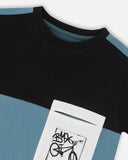BMX Pocket T-shirt > Deux Par Deux Black and Nightshadow Blue
