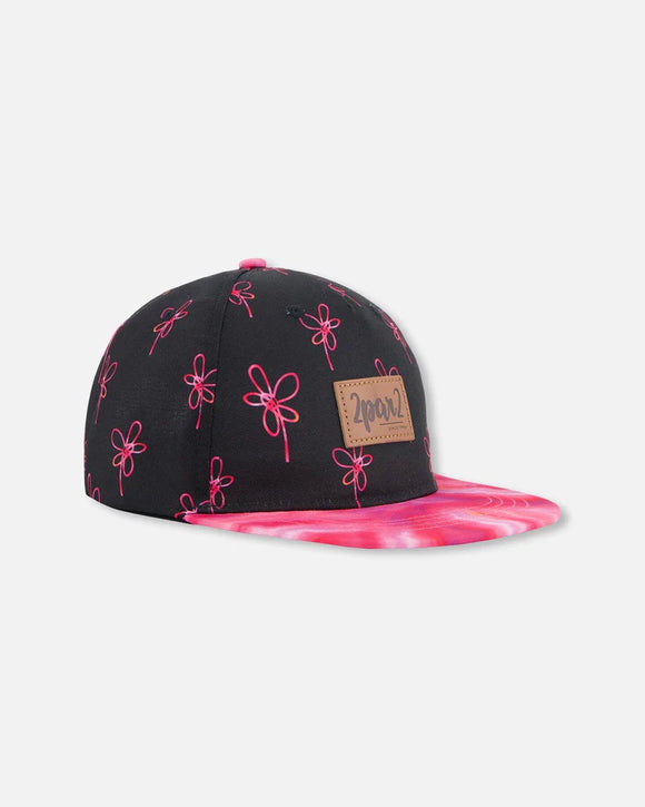 Pink Flower Snap Back Cap < Deux Par Deux