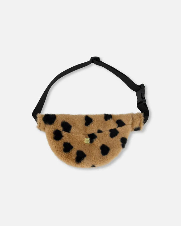 Leopard Heart Faux Fur Fanny Bag > Deux Par Deux