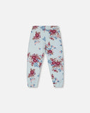 Icey Blue Floral Fleece Sweatpant > Deux Par Deux