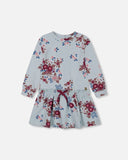 Icey Blue Floral Jersey Dress > Deux Par Deux