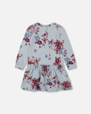 Icey Blue Floral Jersey Dress > Deux Par Deux