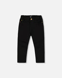 Black Stretch Twill Pants > Deux Par Deux