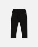 Black Stretch Twill Pants > Deux Par Deux