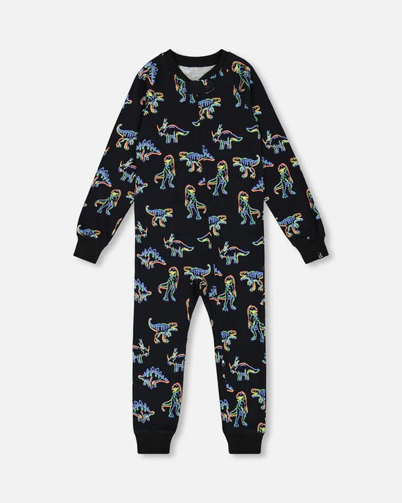 Neon Dinos Organic ONE-PIECE Pajama > Deux Par Deux