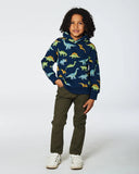 Dino Fleece Hooded Sweatshirt > Deux Par Deux (Dress Blue)