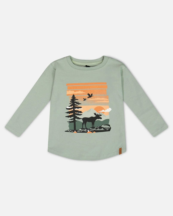 Sage Green Nature T-shirt > Deux Par Deux