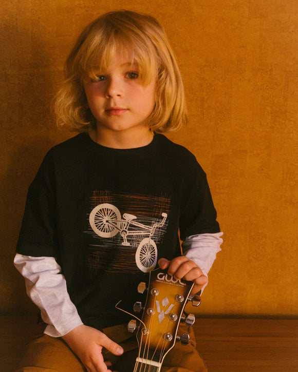 Black Layered Bike T-shirt > Deux Par Deux