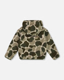 Reversible Green Camouflage Sherpa Jacket  > Deux Par Deux (Kombu Green)