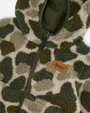 Reversible Green Camouflage Sherpa Jacket  > Deux Par Deux (Kombu Green)