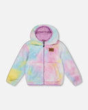 Reversible Tie-Dye-Lilac Sherpa Jacket  > Deux Par Deux