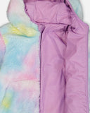 Reversible Tie-Dye-Lilac Sherpa Jacket  > Deux Par Deux