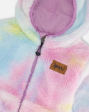 Reversible Tie-Dye-Lilac Sherpa Jacket  > Deux Par Deux