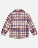 Zip Purple Plaid Sherpa Over Shirt > Deux Par Deux size 12 only