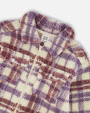 Zip Purple Plaid Sherpa Over Shirt > Deux Par Deux size 12 only