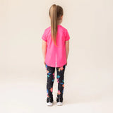 Black Floral Athletic Leggings  > Nano Active Wear