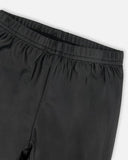 Shiny Stretch Jersey Black Leggings - Deux Par Deux